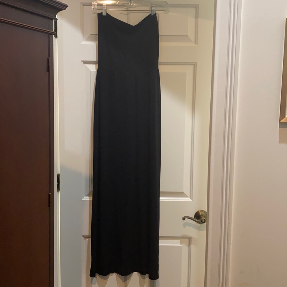 Black tube dress, midi length